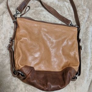 Rough & Tumble Medium Hobo in Saddle with VB details, Paperwhite lining xbody